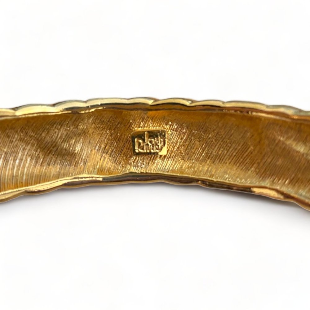 Joan Rivers | 3 Vintage Gold & Enamel Bangle Bracelets w/ Rhinestones - Picture 5 of 5